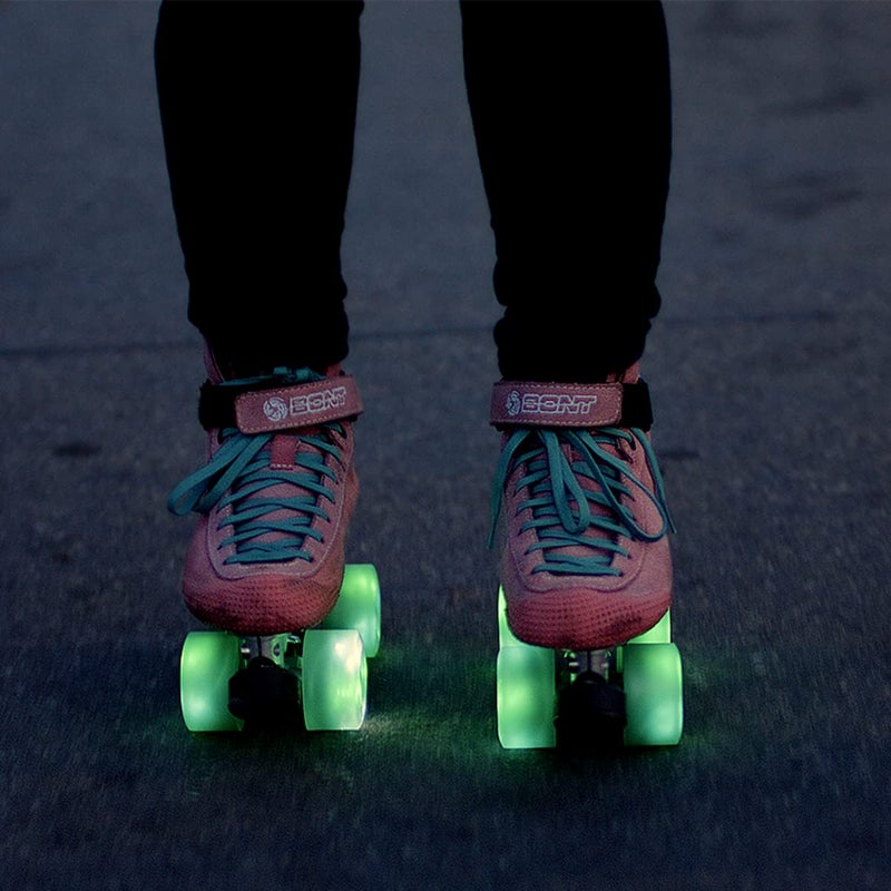 Bont زلاجات Bont - عجلات تزلج رباعية العجلات بإضاءة LED متوهجة - التزلج في الهواء الطلق في الشوارع الترفيهية - 62 × 35 مم 83A - مجموعة من 4 عجلات (أبيض لؤلؤي) - Image 5